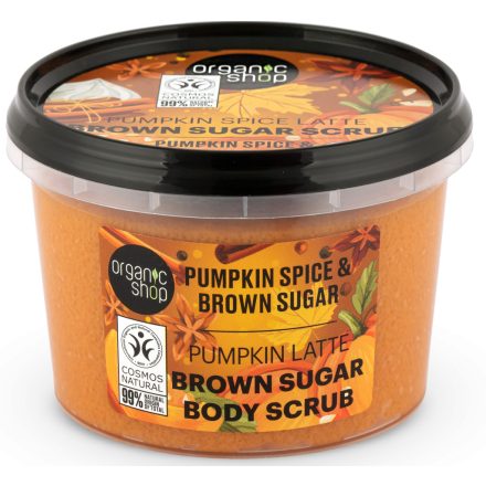 Pumpkin spice latte testradír  sütőtökös fűszerrel és barna cukorral 250 ml Organic Shop