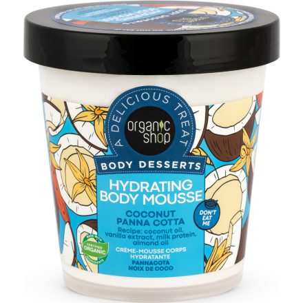 Hidratáló testápoló mousse "Kókuszos Panna cotta" 450 ml Organic Shop