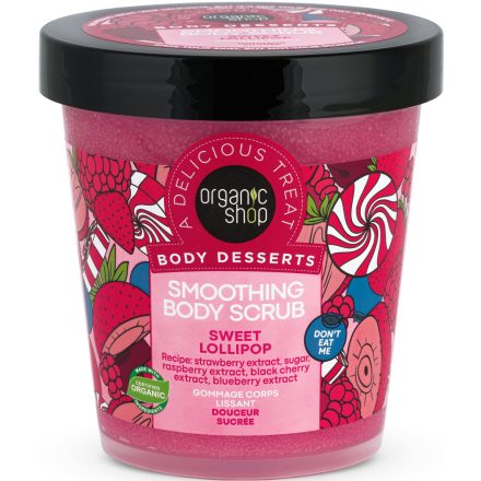 Bőrkisimító testradír Édes cukorka 450 ml Organic Shop