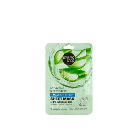 Hidratáló és helyreállító fátyolmaszk aloe verával és hialuronsavval 25 g Organic Shop