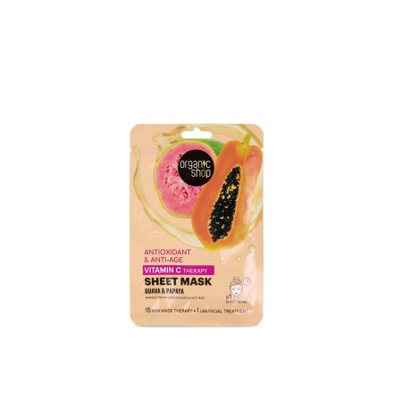 Antioxidáns és anti-aging  fátyolmaszk guavával és papayával 25 g Organic Shop