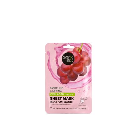 Feszesítő  fátyolmaszk szőlővel és növényi kollagénnel 25 g Organic Shop
