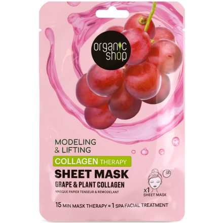 Feszesítő  fátyolmaszk szőlővel és növényi kollagénnel 25 g Organic Shop