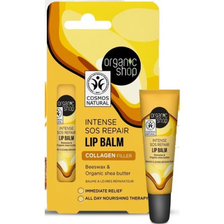 Collagen Filler ajakbalzsam méhviasszal és bio shea vajjal 10 ml Organic Shop