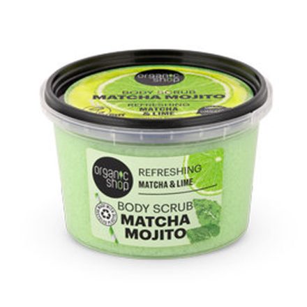 Frissítő testradír matcha-val és lime-mal 250 ml Organic Shop