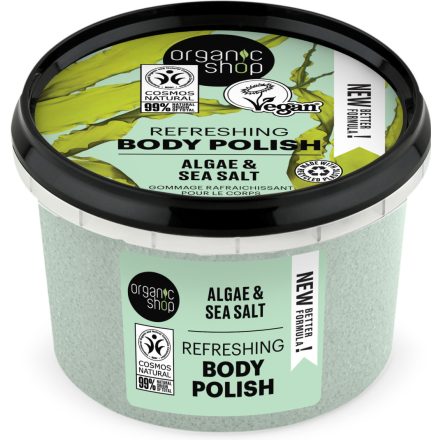 Frissítő testradír matcha-val és lime-mal 250 ml Organic Shop