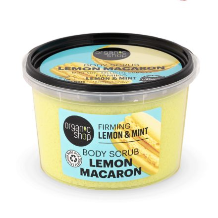 Lemon Macaron feszesítő testradír citrommal és mentával 250 ml Organic Shop 