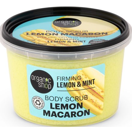 Lemon Macaron feszesítő testradír citrommal és mentával 250 ml Organic Shop 