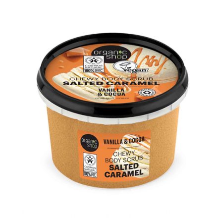 Salted Caramel testradír vaníliával és kakaóval 250 ml Organic Shop