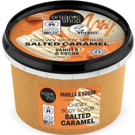 Salted Caramel testradír vaníliával és kakaóval 250 ml Organic Shop