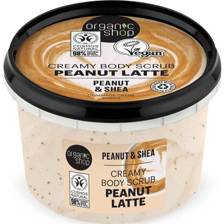 Peanut Latte krémes testradír mogyoróval és shea vajjal 250 ml Organic Shop