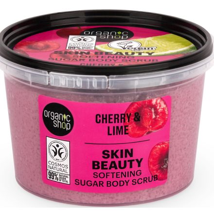 Puhító testradír cseresznyével és lime-mal 250 ml Organic Shop