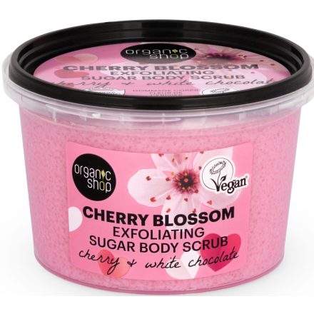 Hámlasztó testradír cseresznyével és fehér csokoládéval 250 ml Organic Shop 