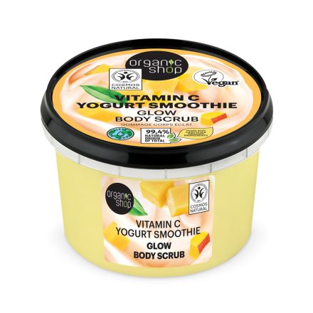 Jogurt Smoothie ragyogást adó testradír C-vitaminnal 250 ml Organic Shop
