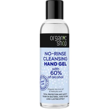 Öblítésmentes kéztisztító gél bio teafaolajjal és szalicilsavval 200 ml Organic Shop
