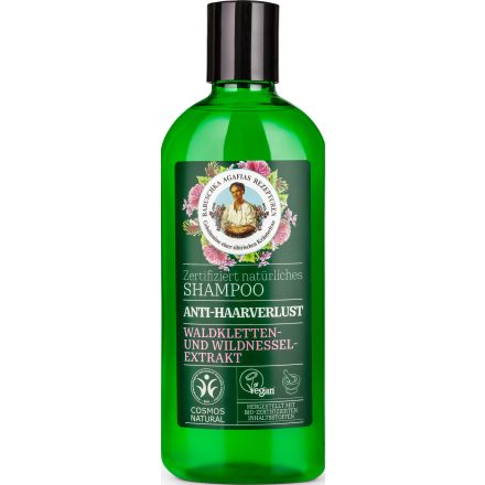 Hajhullás elleni sampon erdeibojtorján- és vadcsalán-kivonattal 260 ml Agafia