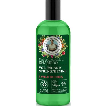 Erősítő és volumennövelő sampon 5-féle vadon termő bogyóval 260 ml Agafia