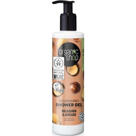 Wellness tusfürdő makadámdióval és avokádóval 280 ml Organic Shop