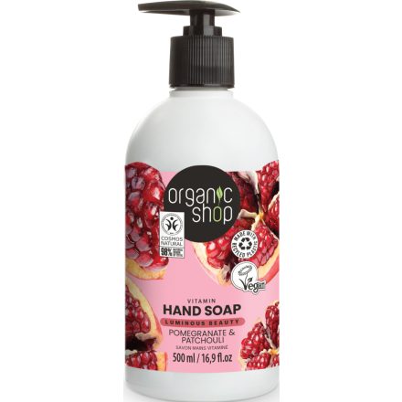 Vitaminos folyékony szappan gránátalmával és pacsulival 500 ml Organic Shop