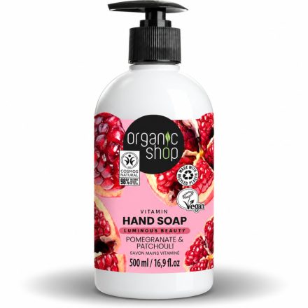 Vitaminos folyékony szappan gránátalmával és pacsulival 500 ml Organic Shop