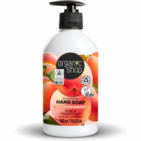   Tápláló folyékony szappan rózsával és őszibarackkal 500 ml Organic Shop