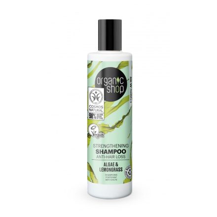 Erősítő és hajhullás elleni sampon algával és citromfűvel 280 ml Organic Shop