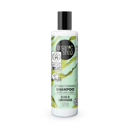 Erősítő és hajhullás elleni sampon algával és citromfűvel 280 ml Organic Shop