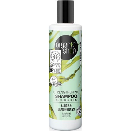 Erősítő és hajhullás elleni sampon algával és citromfűvel 280 ml Organic Shop