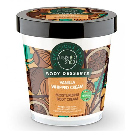 Vaníliahab hidratáló testápoló 450 ml Organic Shop