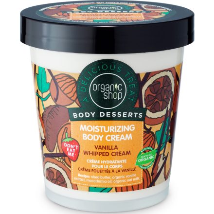 Vaníliahab hidratáló testápoló 450 ml Organic Shop