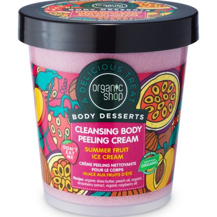 Tisztító testpeeling Nyári gyümölcsös jégkrém 450 ml Organic Shop