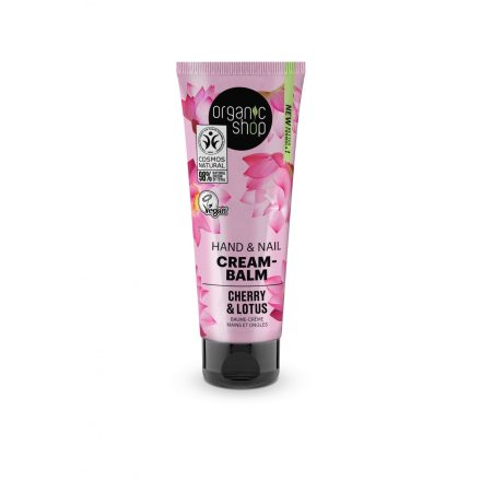 Kéz- és körömápoló krémbalzsam cseresznyével és lótusszal 75 ml Organic Shop