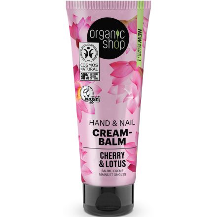 Kéz- és körömápoló krémbalzsam cseresznyével és lótusszal 75 ml Organic Shop