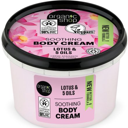 Nyugtató testápolókrém lótusszal és 5 olajjal 250 ml Organic Shop