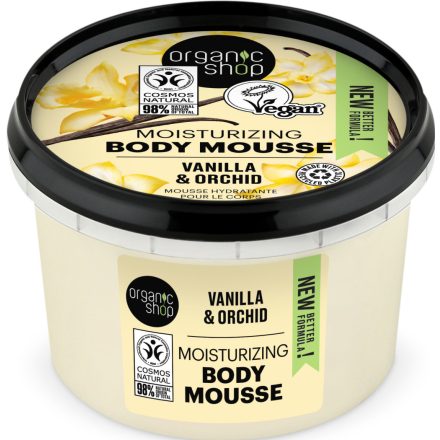 Hidratáló testápoló mousse vaníliával és orchideával 250 ml Organic Shop