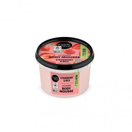 Vitamin testápoló mousse eperrel és tejjel 250 ml Organic Shop