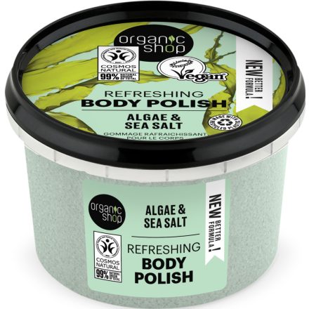 Frissítő testpolír algával és tengeri sóval 250 ml Organic Shop
