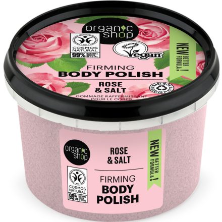 Feszesítő testpolír rózsával és sóval 250 ml Organic Shop
