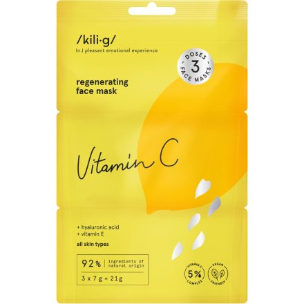 Regeneráló arcmaszk  C-vitaminnal 3x7 ml Kili-g