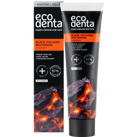 Fehérítő fogkrém szénnel és vulkáni ásványokkal 100 ml Ecodenta