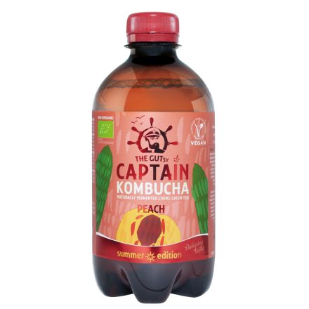 Bio Kombucha Élőflórás ital, őszibarackos 400 ml Biopont