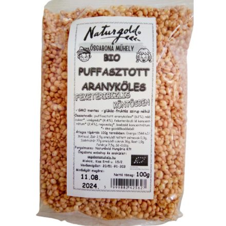 Bio puffasztott köles mézes feketeribizlis 100 g Naturgold
