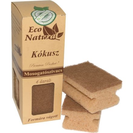 Kókusz mosogatószivacs formára vágott 4 db Eco Natural 