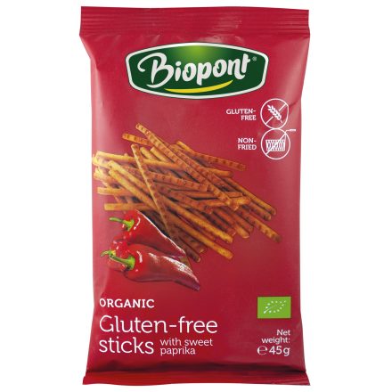 Bio Gluténmentes Sóspálcika paprikás ízesítésű 45 g Biopont