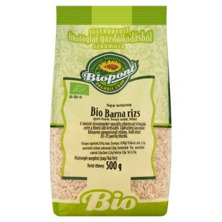 Bio Barna rizs gyorsfőzésű 500 g Biopont
