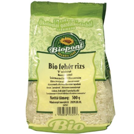 Bio Fehér rizs, hosszú szemű 500 g Biopont