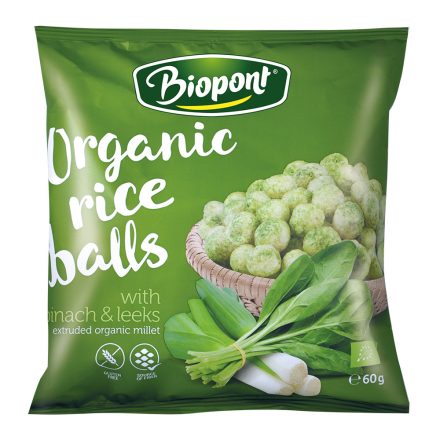 Bio Rizsgolyó spenóttal és póréhagymával 60 g Biopont