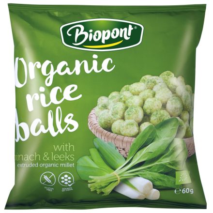 Bio Rizsgolyó spenótos-póréhagymás ízesítéssel 60 g Biopont