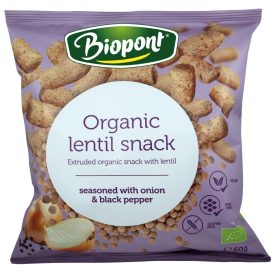 Bio Lencse snack hagymás-borsos ízesítésű 60 g Biopont
