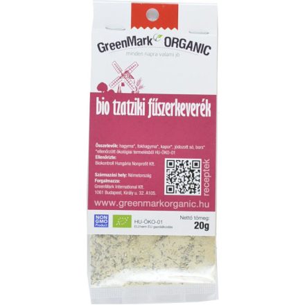 Bio Tzatziki fűszerkeverék 20 g GreenMark